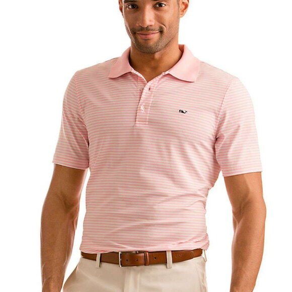 👔💗 vineyard vines porter stripe performance polo 💗👔 - Picture 1 of 3